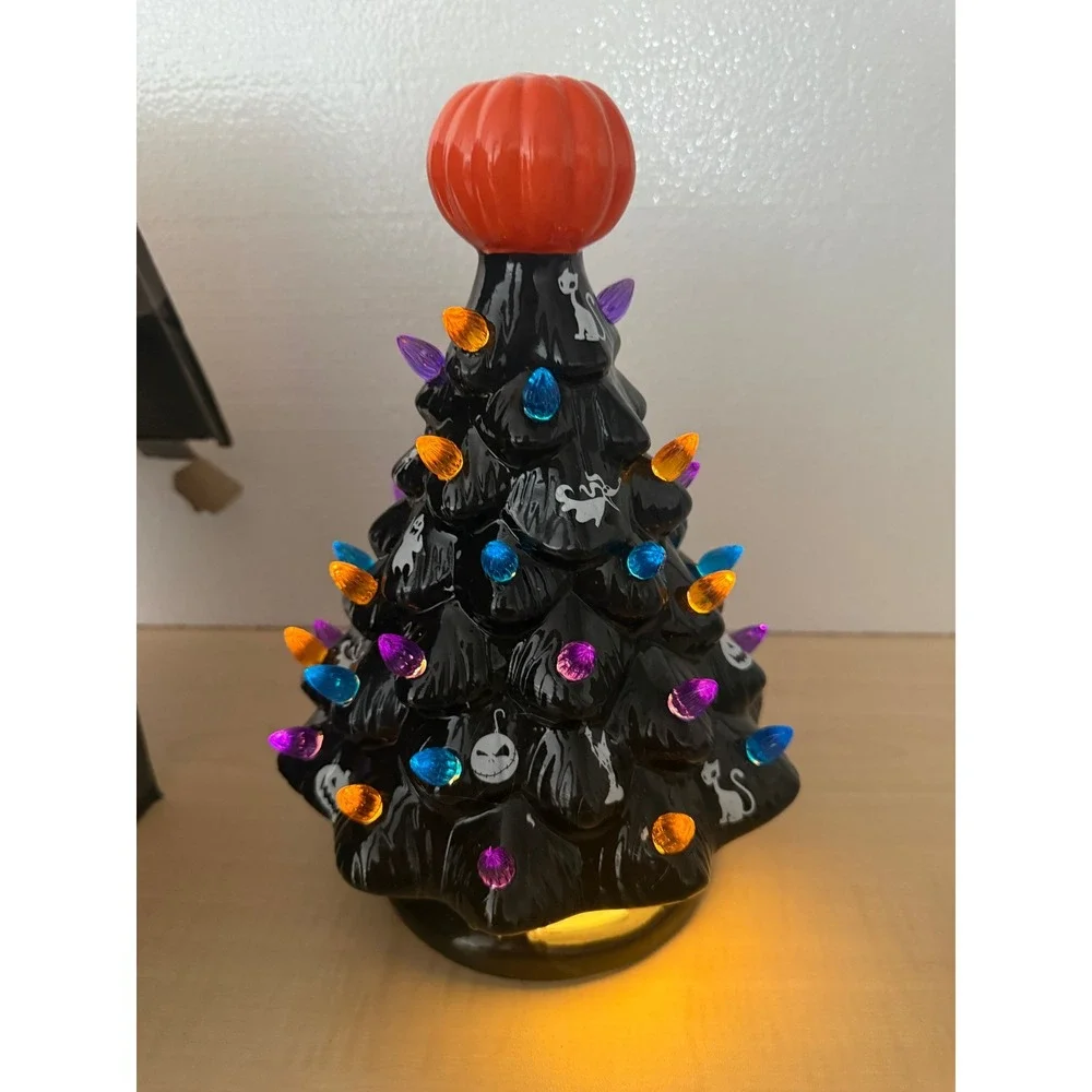 Hot‎ Topic Disney Nightmare Before Christmas Light Up Ceramic Tree Halloween